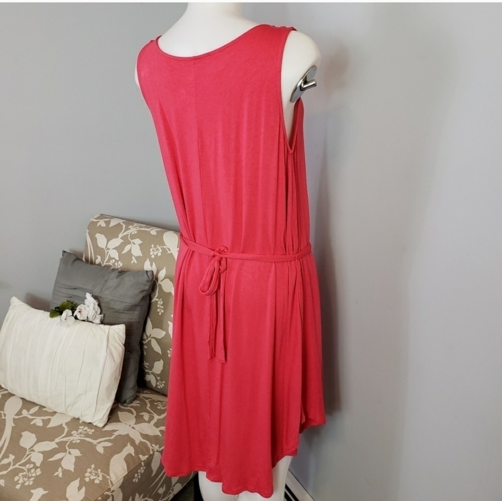 Beachcoco maternity pink dress tie waist - Picture 3 of 4